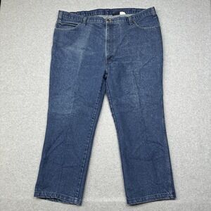 Long Haul Jeans Mens 44x27 Blue Denim Relaxed Fit‎ Straight Leg YKK Zip Casual